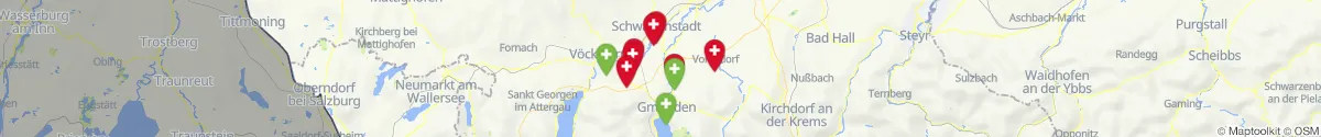 Kartenansicht für Apotheken-Notdienste in der Nähe von Roitham am Traunfall (Gmunden, Oberösterreich)